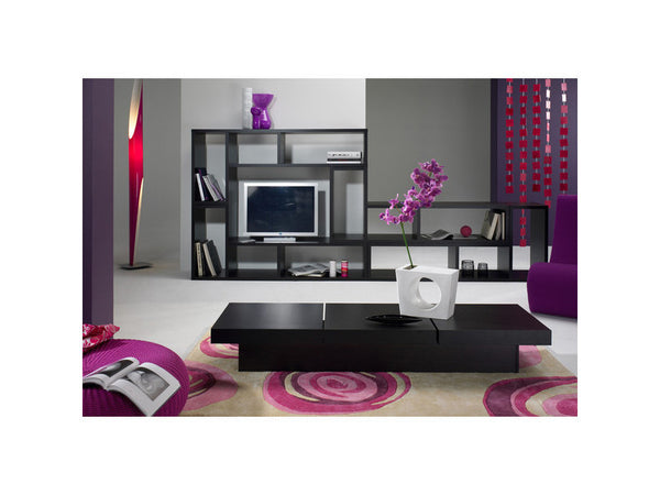 Domino Modern Shelving Unit, Wenge color back_